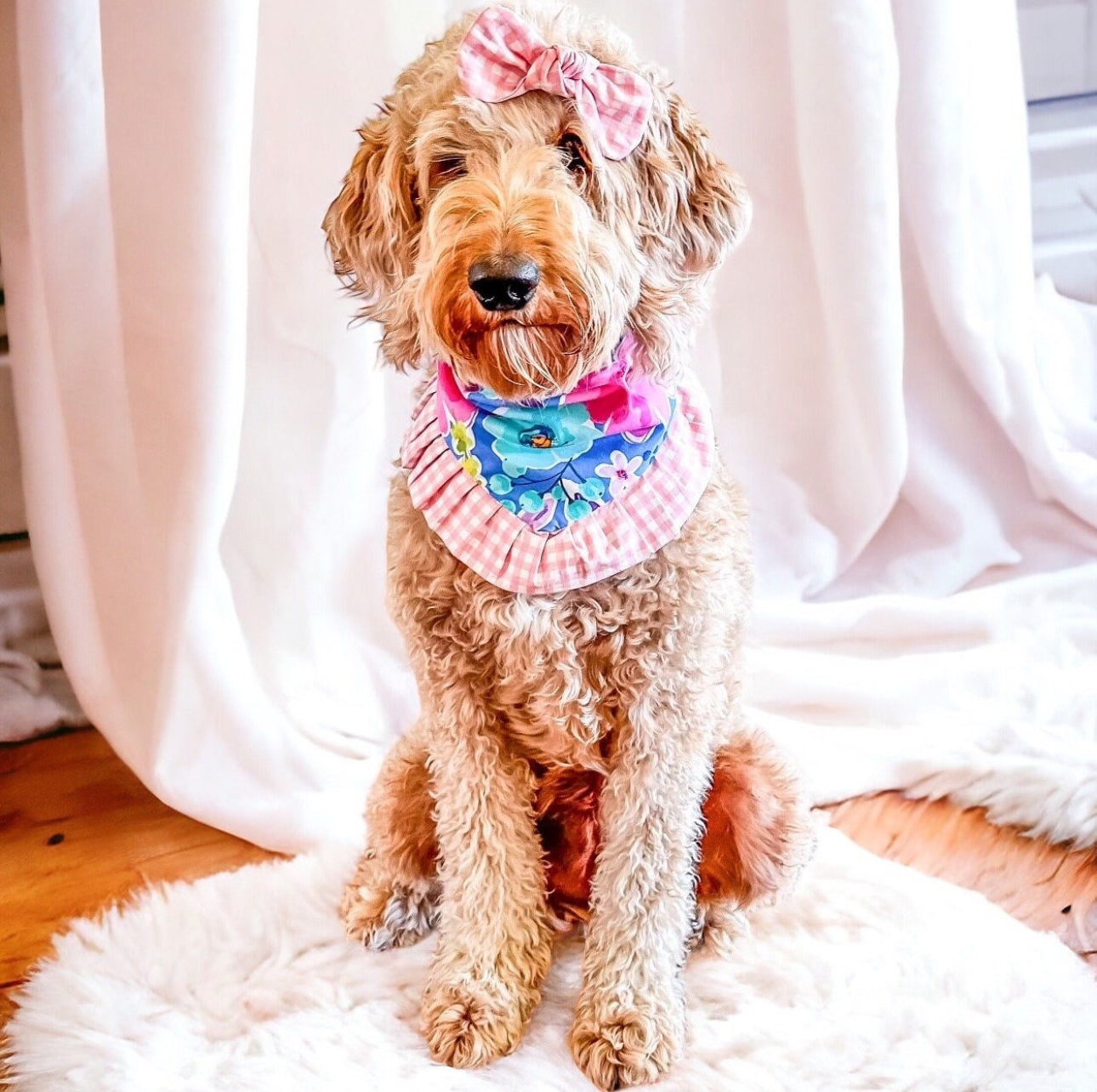 Floral Ruffle Dog Bandana