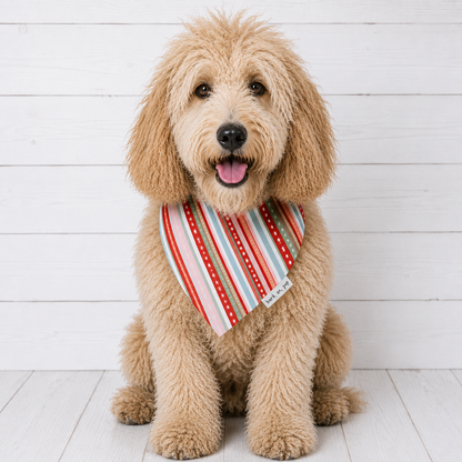 Pink Candy Cane Dog Bandana