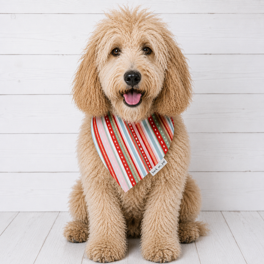 Pink Candy Cane Dog Bandana