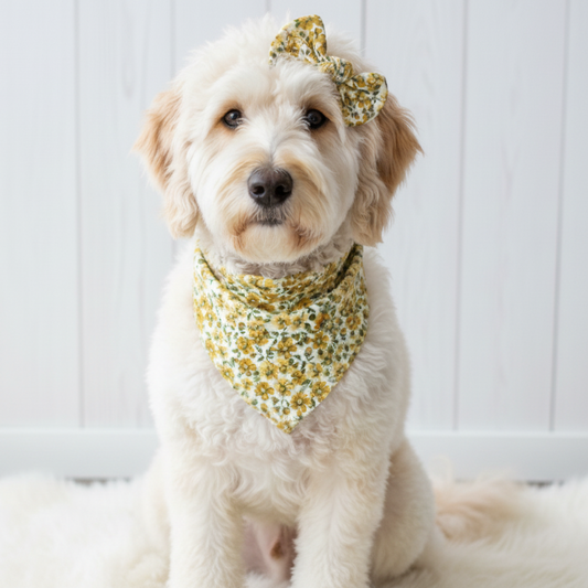 Mustard Fall Floral Dog Bandana