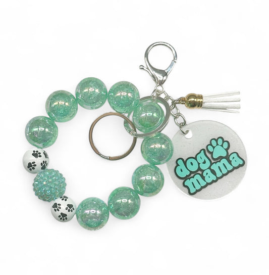 Dog Mama Wristlet Keychain - Mint