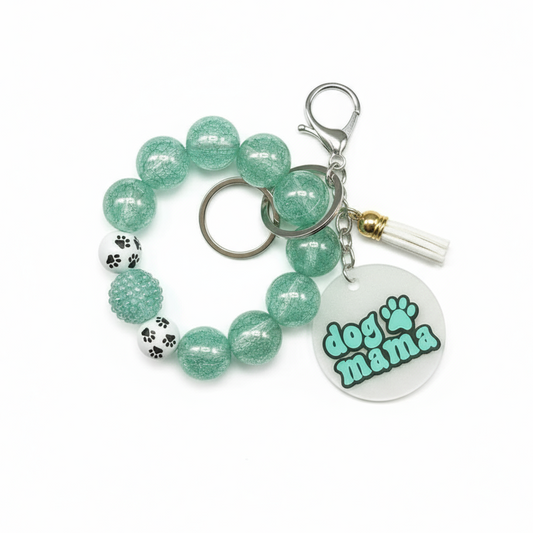 Dog Mama Wristlet Keychain - Mint