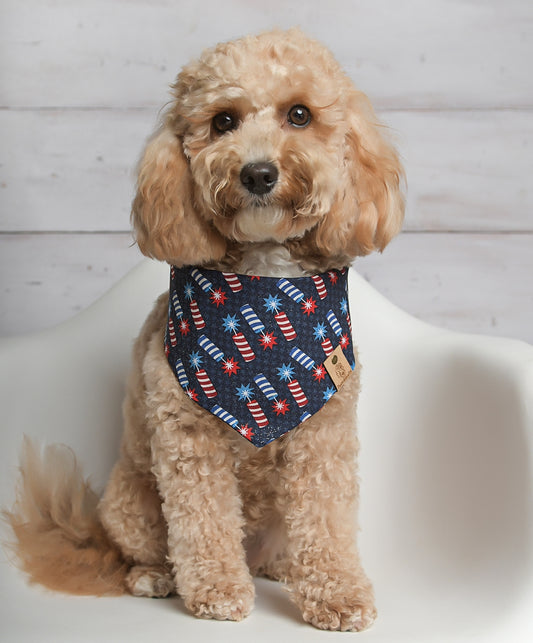 Patriotic Fireworks Dog Bandana