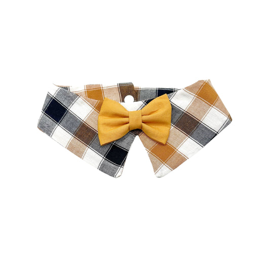 Plaid Dog Tuxedo Bow Tie