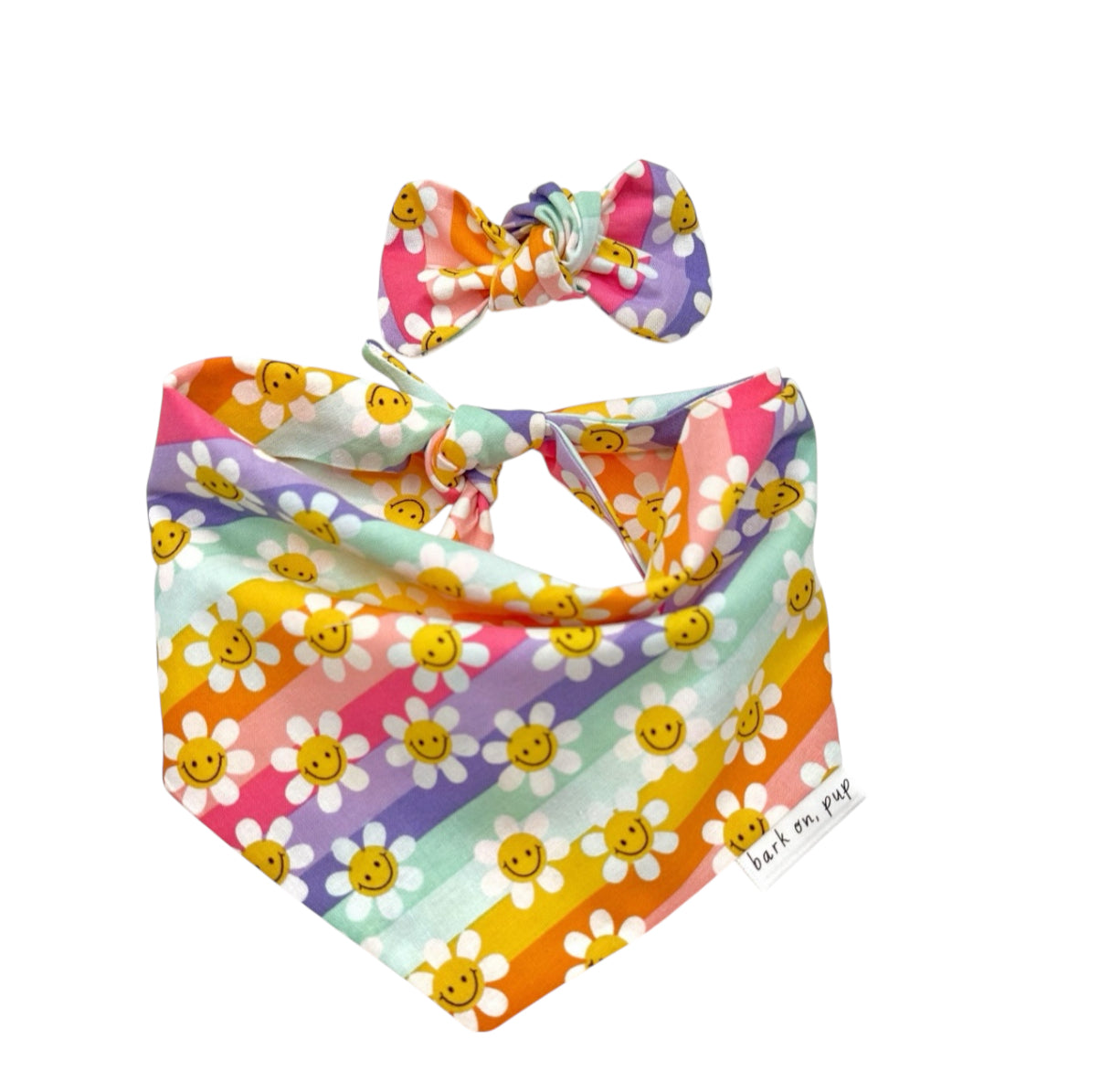 Striped Floral Dog Bandana
