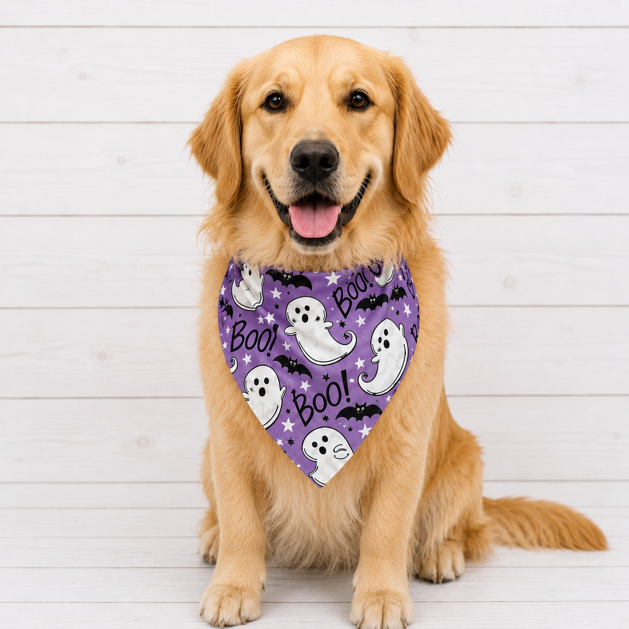 Ghost Purple Halloween Dog Bandana