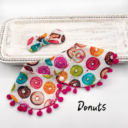 Girls Cape with Pom Poms Dog Bandana