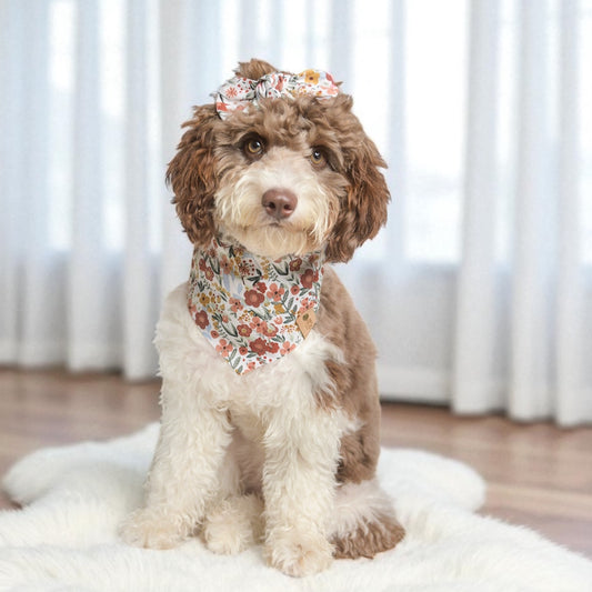 Rust Floral Dog Bandana