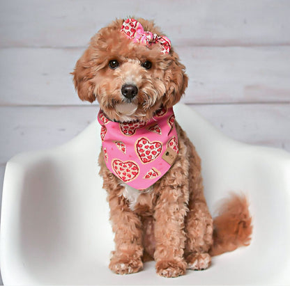 Pizza Heart Valentine’s Day Dog Bandana – Cute Heart-Shaped Pizza Design for Dogs