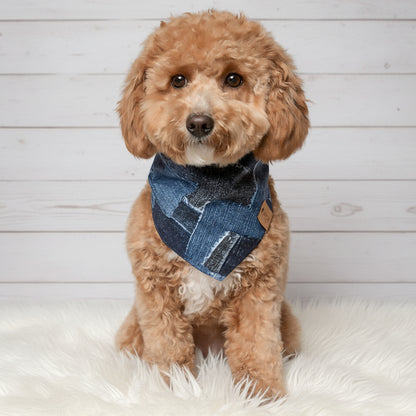 Demin Patch Dog Bandana