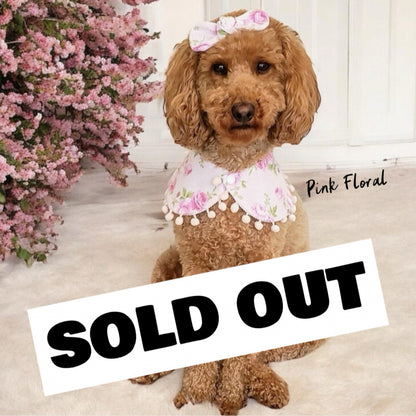 Floral Cape with Ruffles - Girl Cape Dog Bandana
