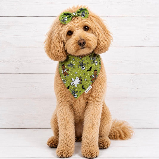 Monster Green Halloween Dog Bandana