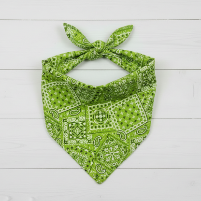Classic Paisley Dog Bandana – Lime