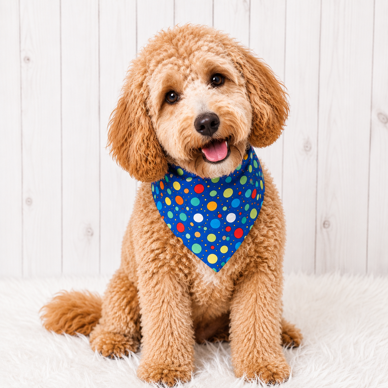 Blue Polka Dog Bandana