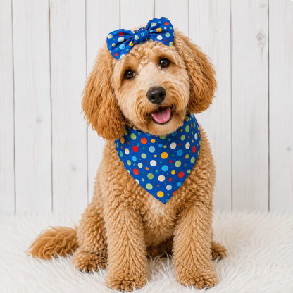 Blue Polka Dog Bandana