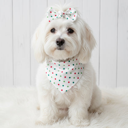 Christmas Polka Dot Dog Bandana