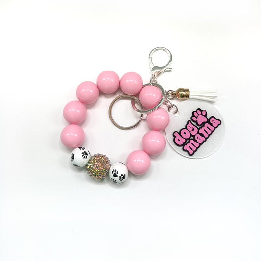 Dog Mama Wristlet Keychain - Pink