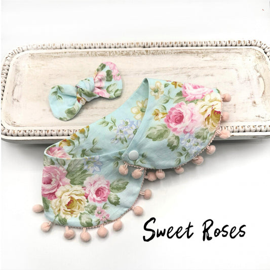 Girls Cape with Pom Poms Dog Bandana