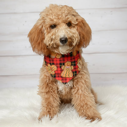 Gingerbread Plaid Dog Bandana