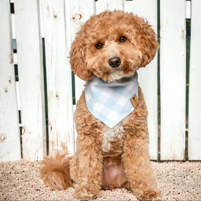 Light Blue Buffalo Plaid Dog Bandana