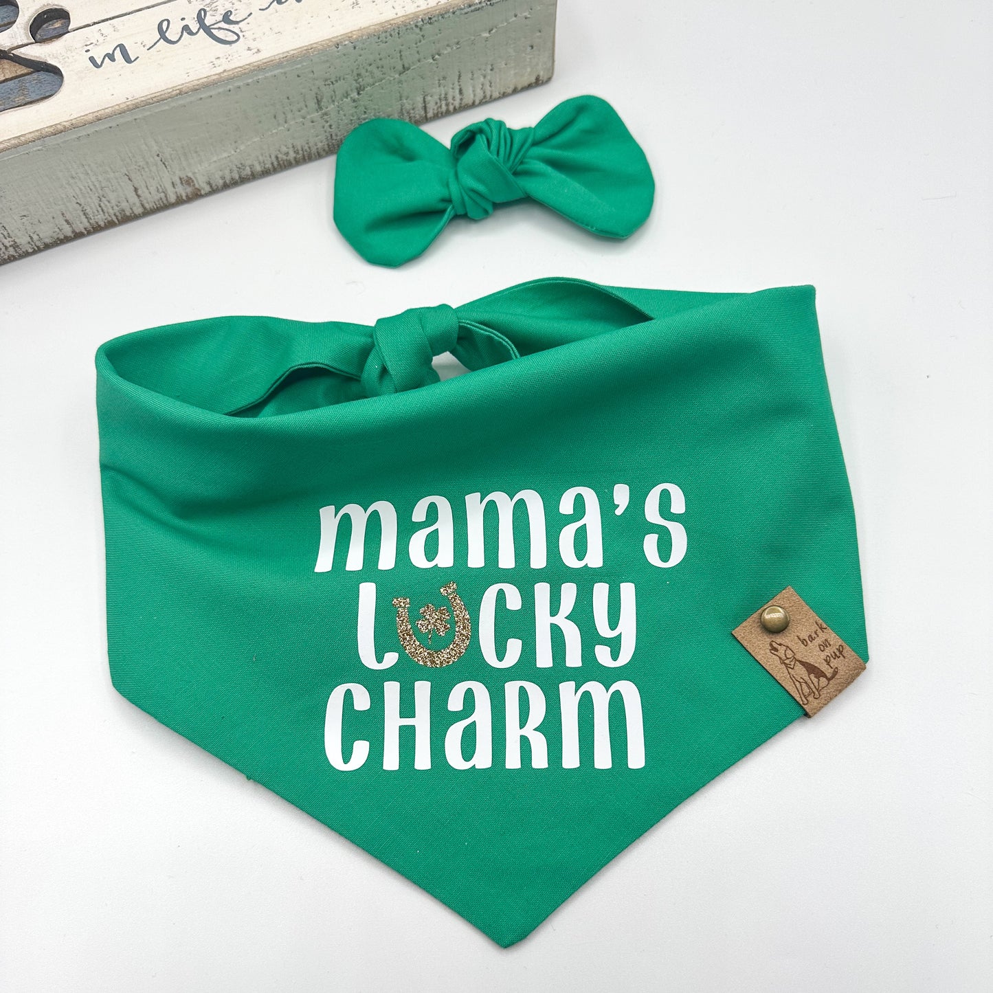 St. Patrick Mama's Lucky Charm Dog Bandana