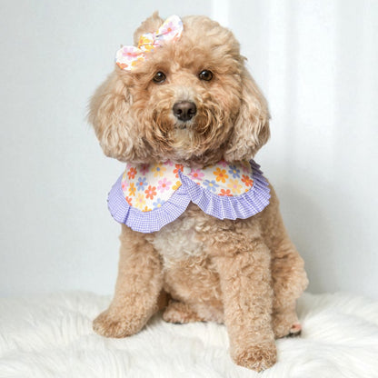 Floral Cape with Ruffles - Girl Dog Bandana