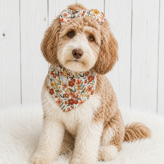 Rust Floral Dog Bandana