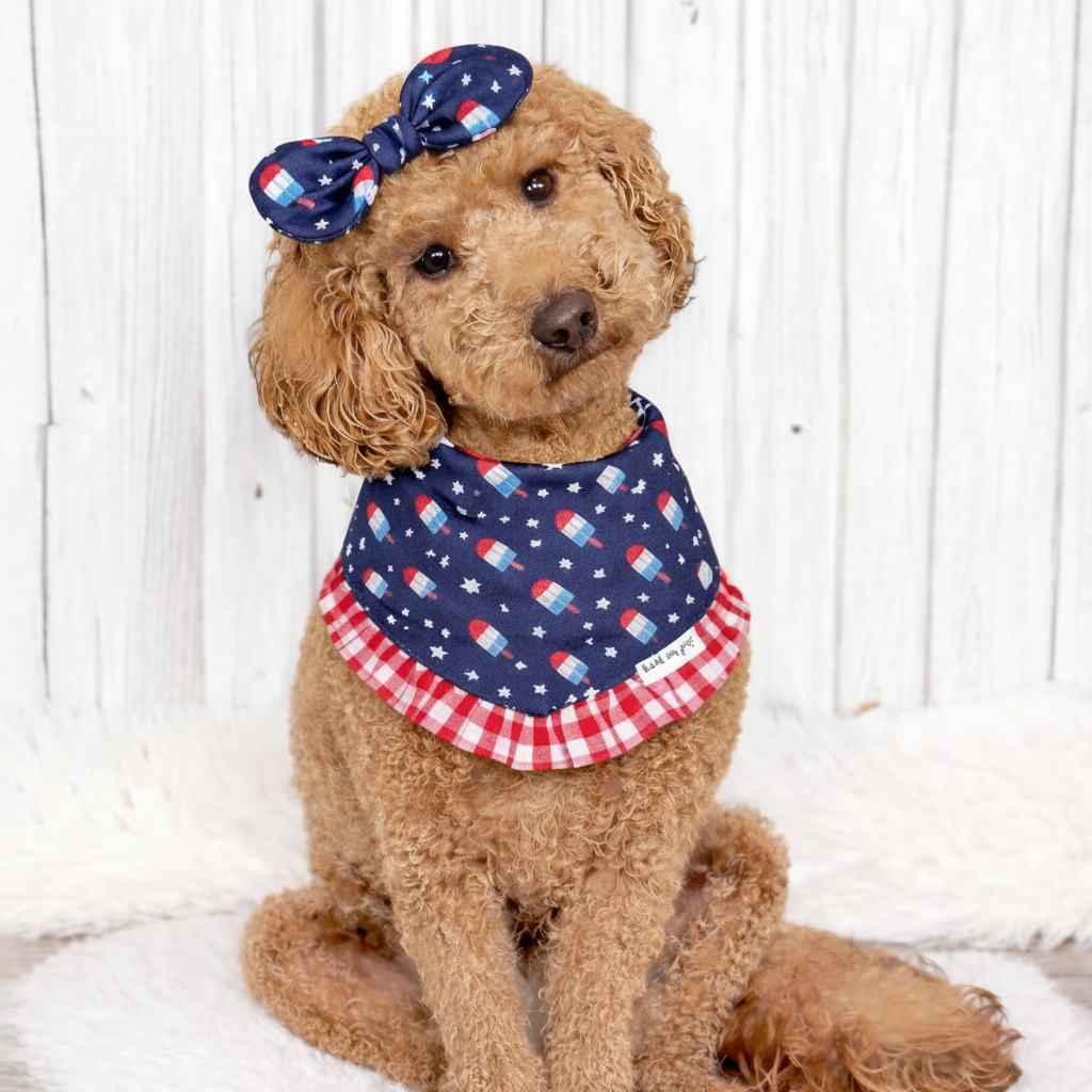 Popsicle Ruffle Patriotic Dog Bandana