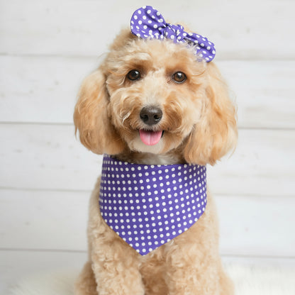Purple Polka Dot Dog Bandana