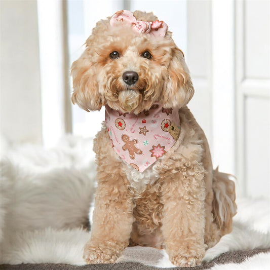 Gingerbread Pink Dog Bandana