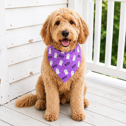 Ghost Purple Boo Halloween Dog Bandana