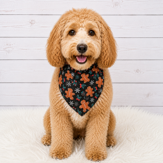 Gingerbread Holiday Dog Bandana