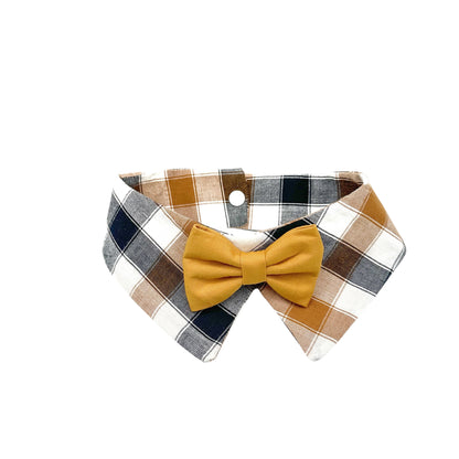 Plaid Dog Tuxedo Bow Tie