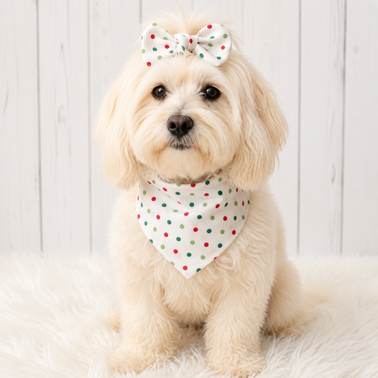 Christmas Polka Dot Dog Bandana