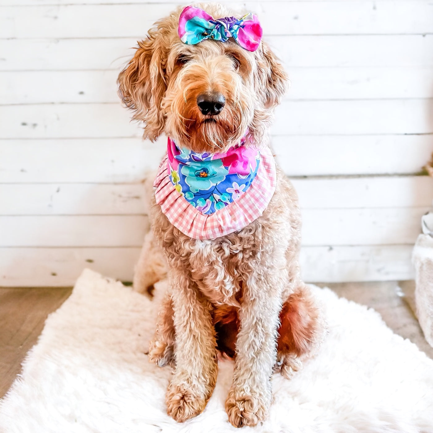 Floral Ruffle Dog Bandana