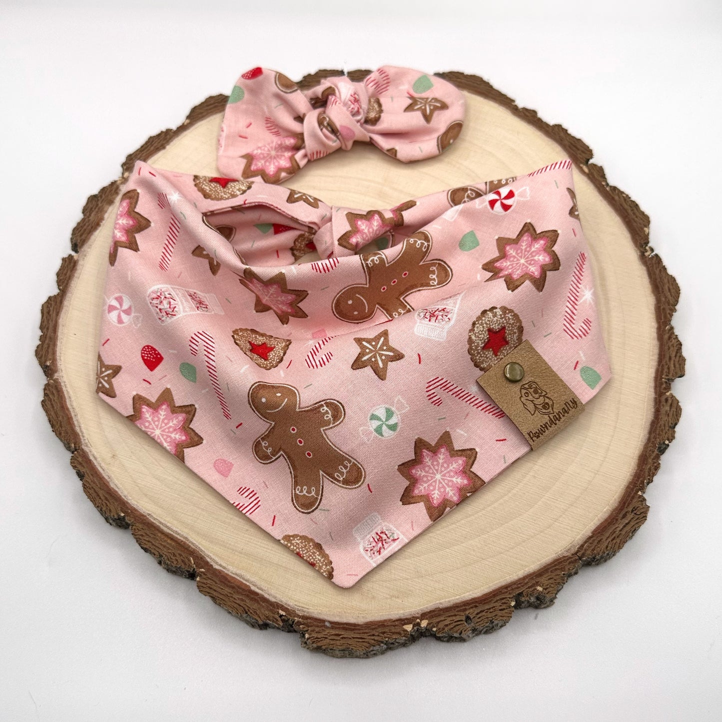 Gingerbread Pink Dog Bandana