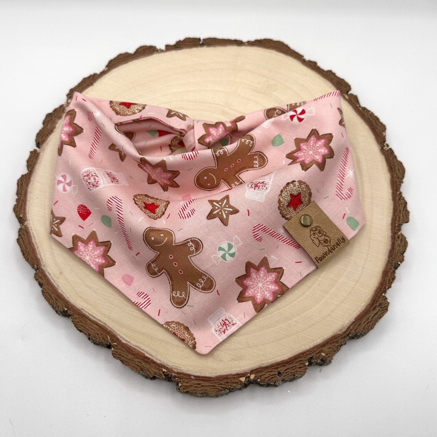 Gingerbread Pink Dog Bandana