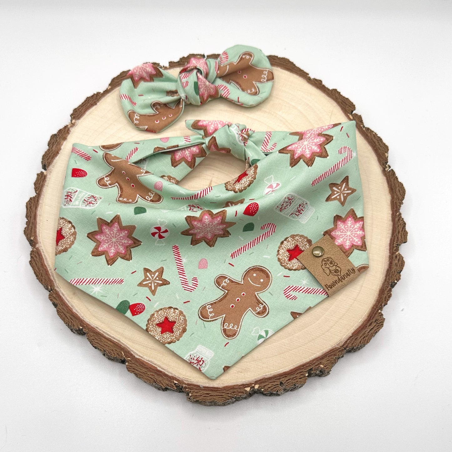 Gingerbread Mint Dog Bandana