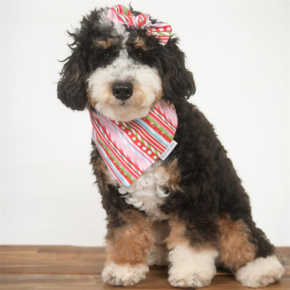 Pink Candy Cane Dog Bandana