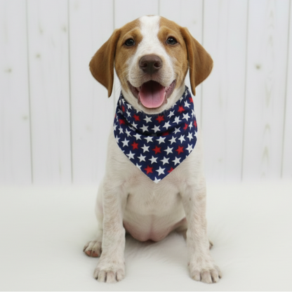 Patriotic Dog Bandana - Red, White & Blue Stars