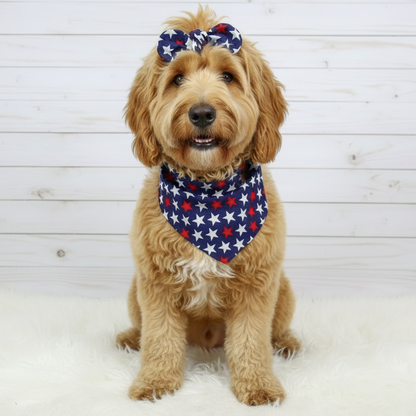 Patriotic Dog Bandana - Red, White & Blue Stars