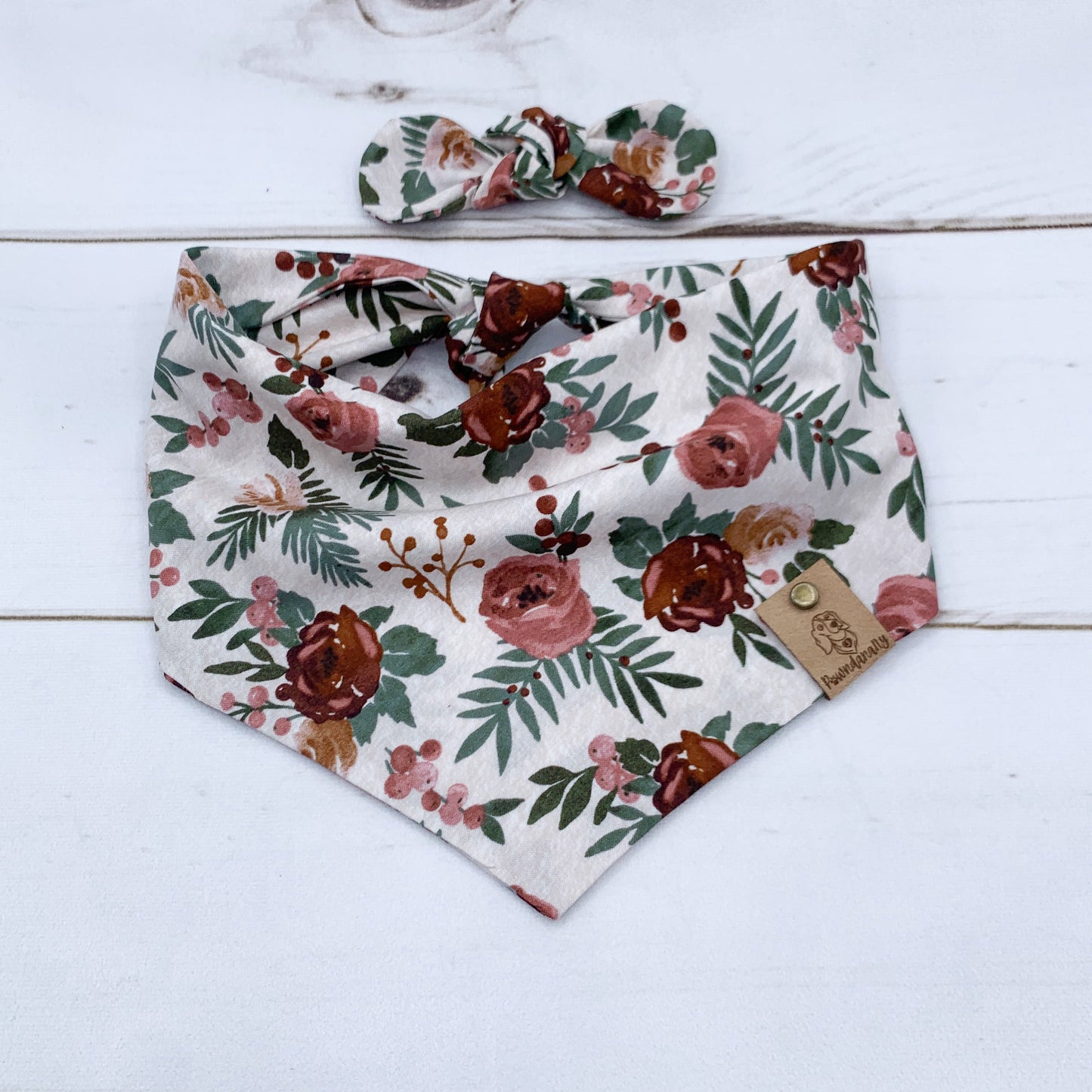 Mauve Floral Dog Bandana