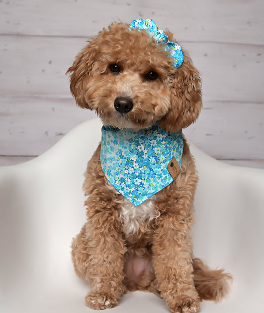 Teal Floral Dog Bandana