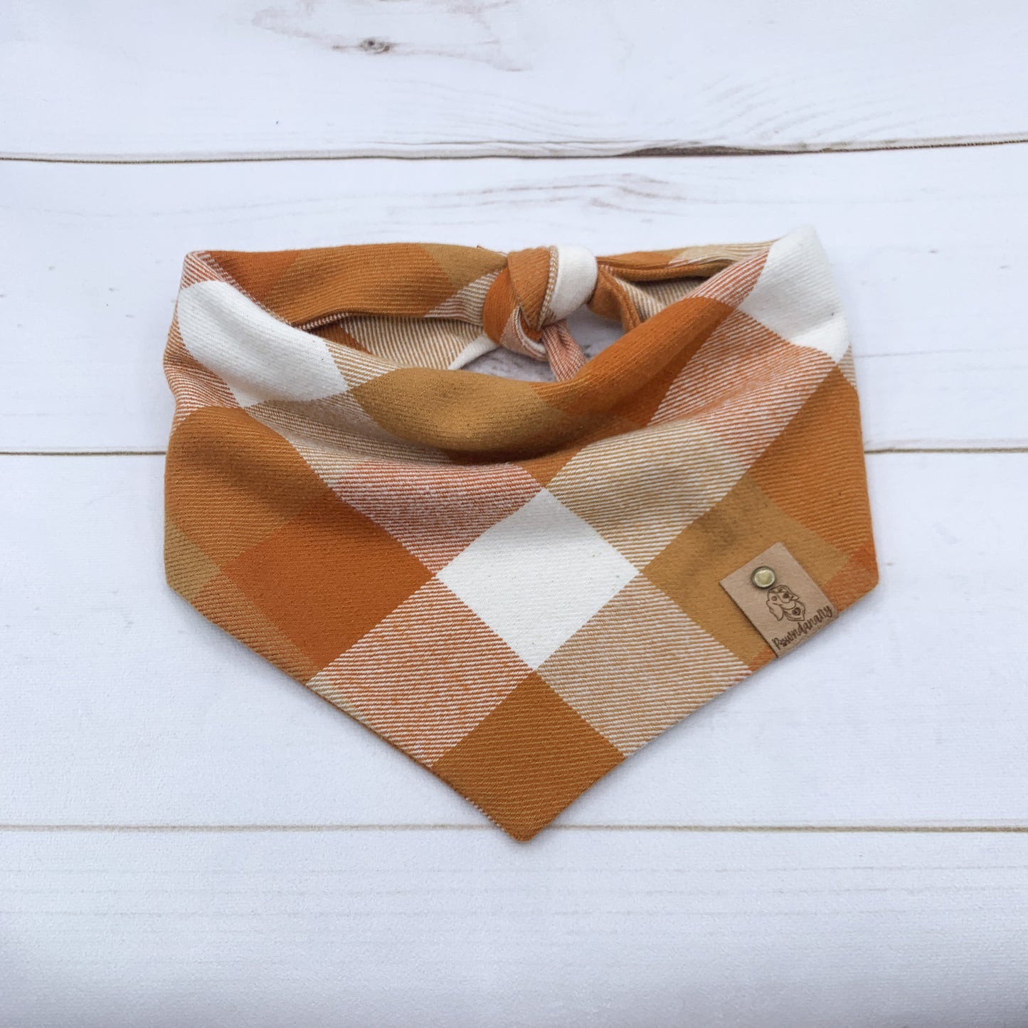 Caramel Plaid Dog Bandana - Flannel