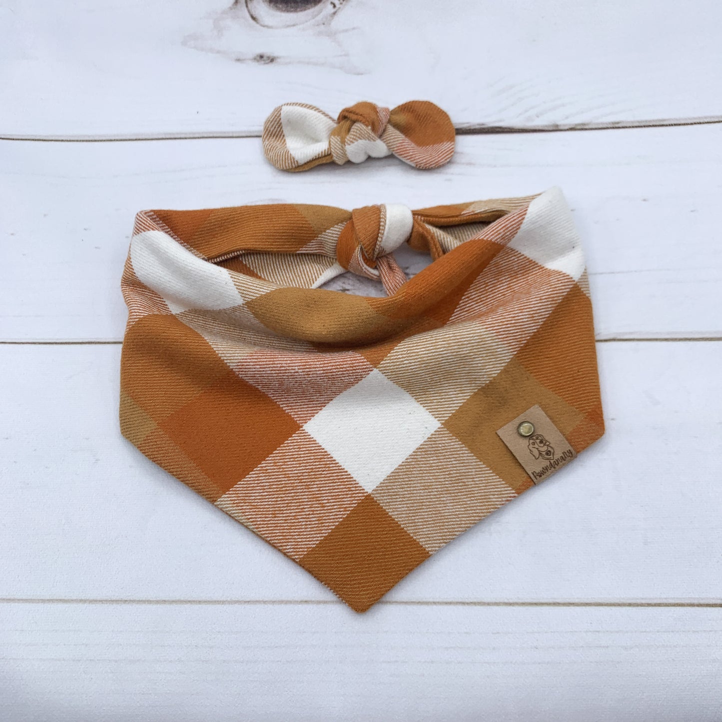 Caramel Plaid Dog Bandana - Flannel