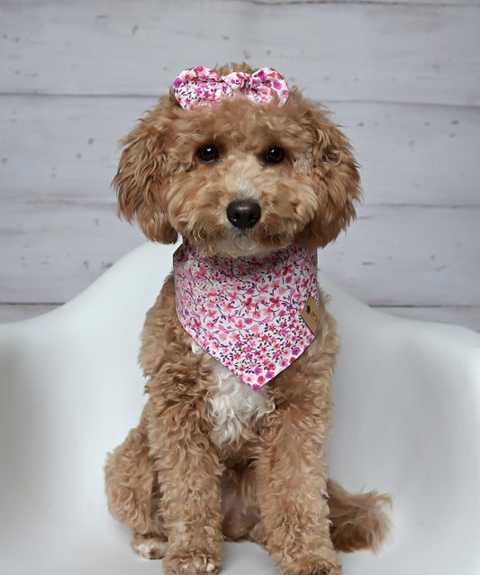 Pink Floral Dog Bandana