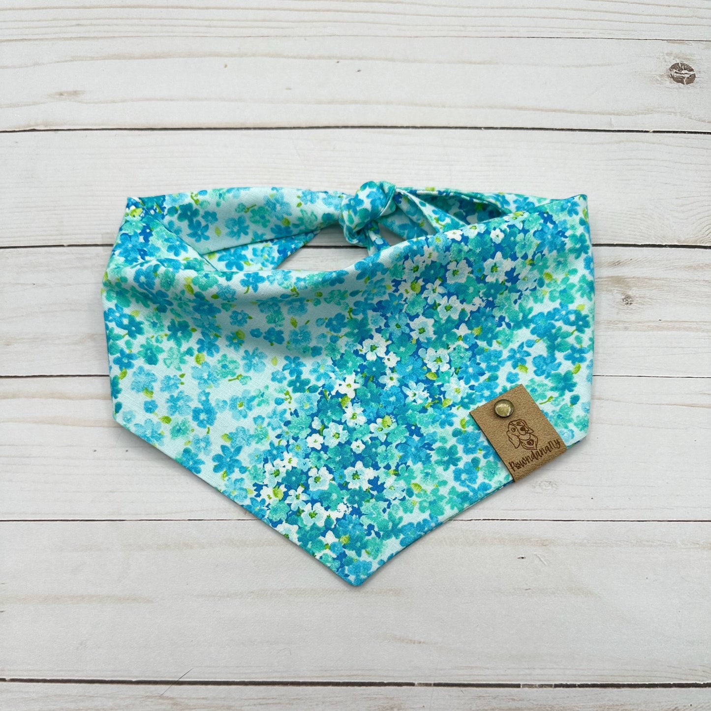 Teal Floral Dog Bandana