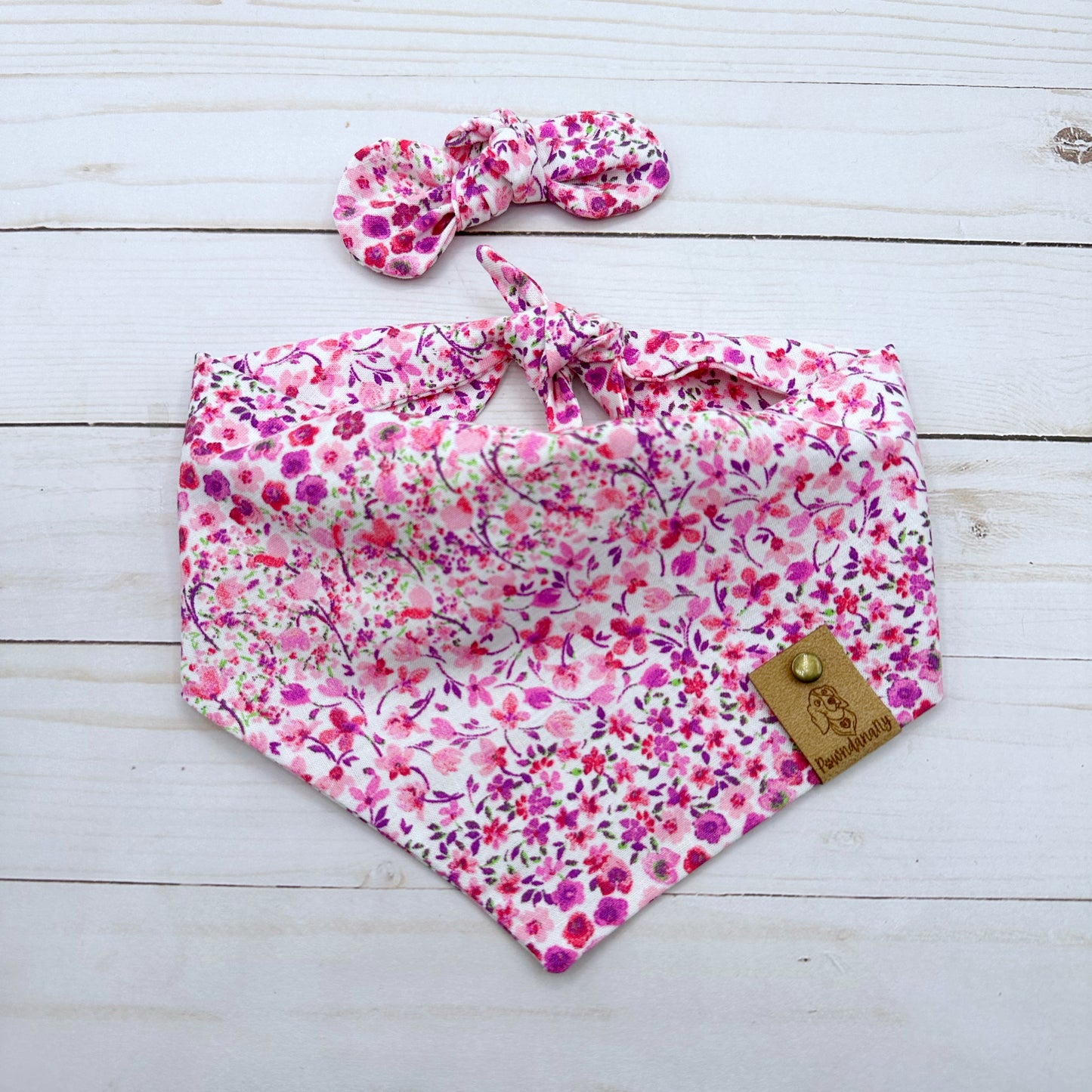 Pink Floral Dog Bandana