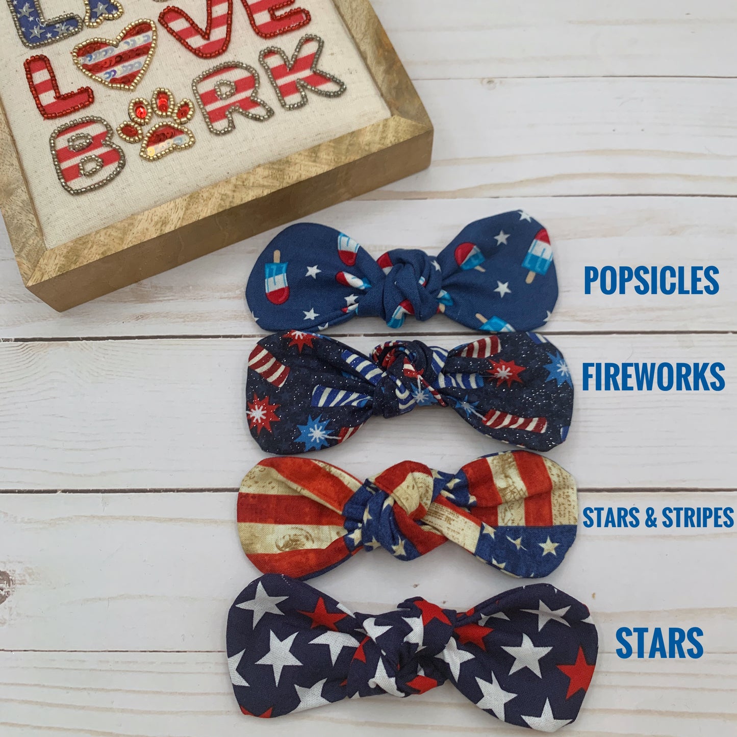 Patriotic Dog Hair Bows