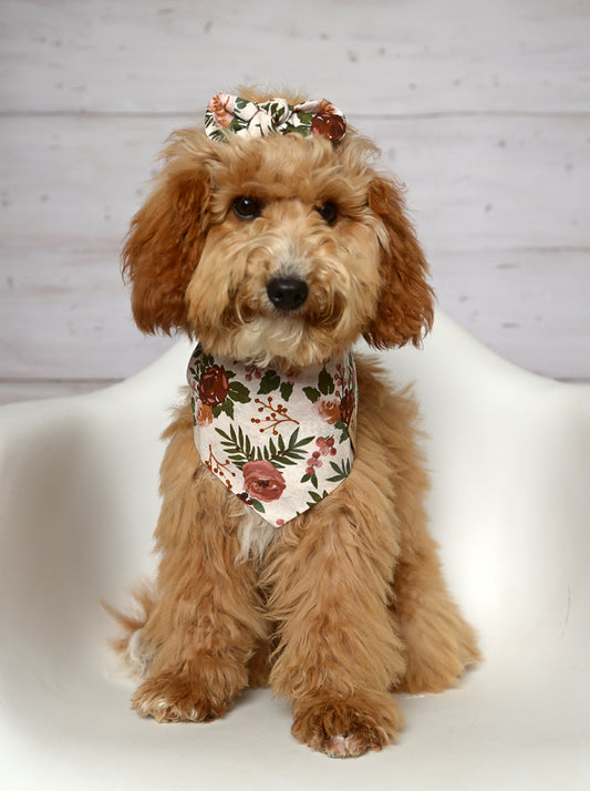 Mauve Floral Dog Bandana